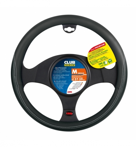 Coprivolante Copri Volante Auto Nero 37-39cm Con Presa Comfort