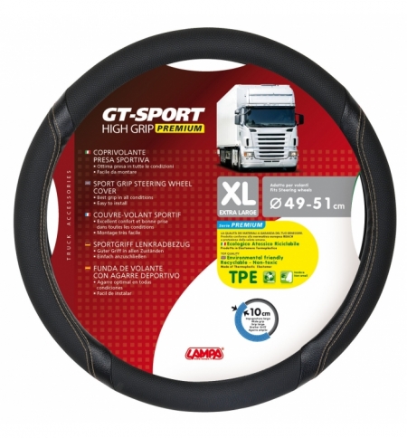 Coprivolante tpe"gt-sport"xl" 49-51cm nero / beige